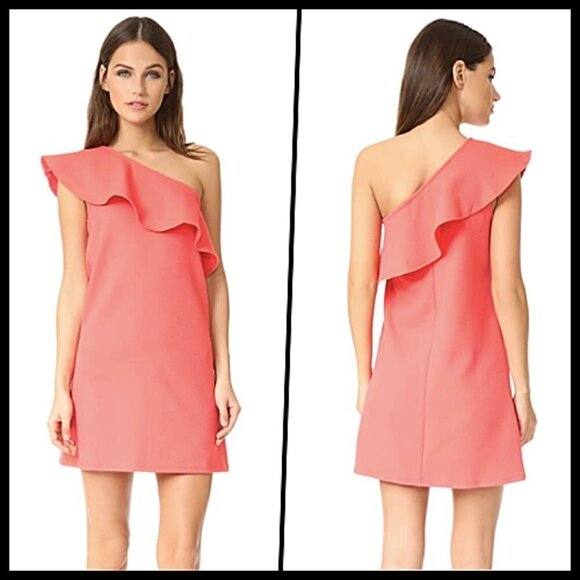 cupcakes & cashmere One Shoulder Ruffle Mini Dress - Picture 1 of 6